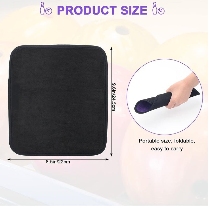 Anglekai 3 Pack Bowling Ball Towels, 10" x 8" Microfiber Bowling Shammy Accessories with Easy-Grip Dots Non-Slip (Purple) - Image 2